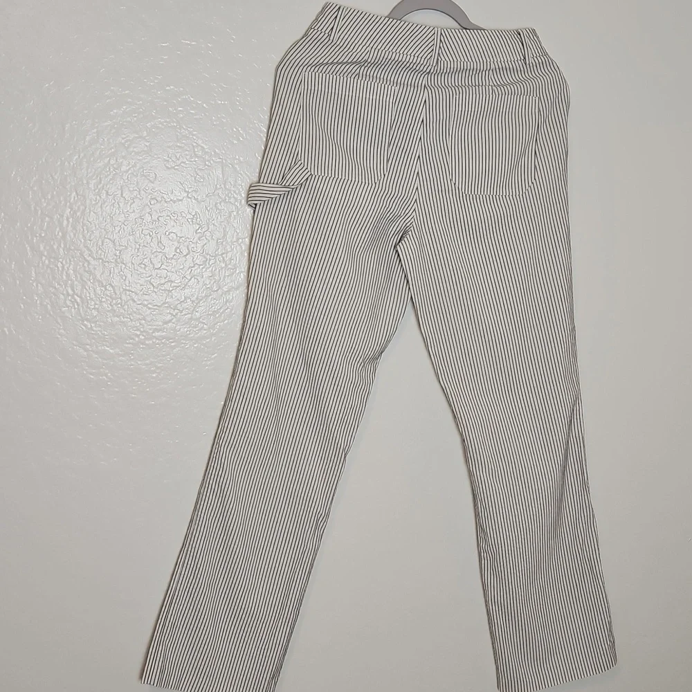 Zara Black and White Striped Chinos